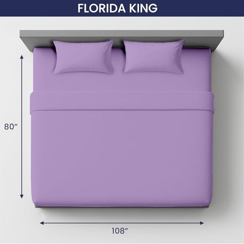 Image of SGI bedding 108 inch W x 80 inch L 4Pc Florida King Sheet Set 100% Egyptian Cotton - 600 Thread Count, Fits 18 inch Deep Pocket - Soft Breathable Oversized Sheets, for Extra Large Beds - Lilac