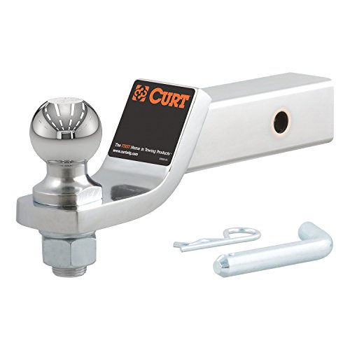 Curt 45295 Chrome Trailer Hitch Mount With 2-Inch Ball & Pin, Fits 2-In Receiver, 7,500 Lbs, 2" Drop , Black #TOP7