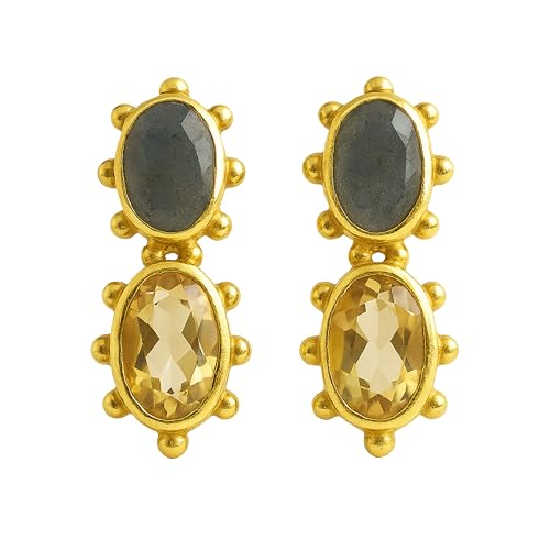 Boucles d'oreilles labradorite et citrine légères contre les bijoux ternes et lourds