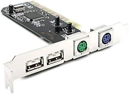JXSZ PCI 32bit to 2xUSB 2.0+2xPS2 PS/2 Port for PC Keyboard Mouse Combo Adapter Card