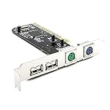 JXSZ PCI 32bit to 2xUSB 2.0+2xPS2 PS/2 Port for PC Keyboard Mouse Combo Adapter Card