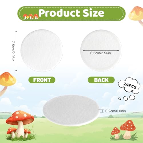 Image of SynHHergyx 24 Pcs Mushroom Monotub Filter Discs 2.5 inch Monotub Adhesive Filter Disks 2 MM Thick Filters Discs for Mushroom Growing Filters Pad Replacements