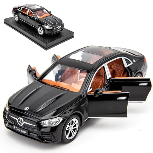 Image of 1 /32 Compatible for Benz E300l Model Car, Zinc Alloy Diecast Collectible Pull Back Toy car with Sound and Light for Kids Boy Girl Gift Black
