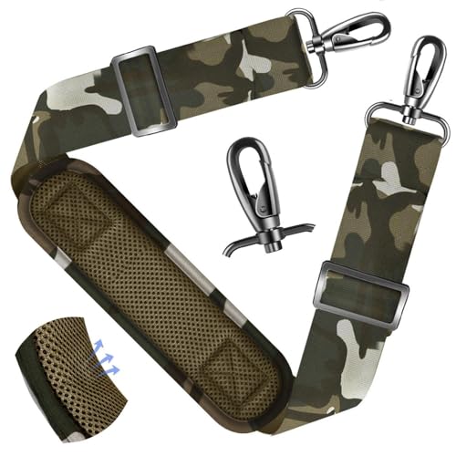 Image of ZINZ Shoulder Strap - 59 Inch Universal Heavy-duty Adjustable Strap with Ultra-thick Fixed Breathable Pad for Laptop, Gym, Camera Bag and More -Camouflage green