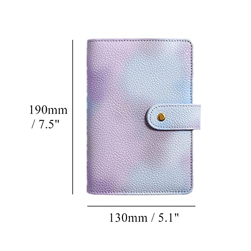 Fichário A6, fichário de couro PU para caderno, capa para fichário organizador pessoal de pérola em