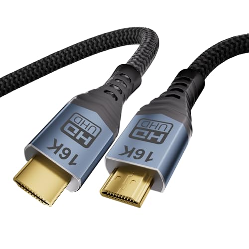 MOPOCHG 16K 10K 8K HDMI 2.2 Cable 3.3FT/1M, 96Gbps Ultra High Speed Hdmi Braided Cord Support 16K@60Hz 8K@240Hz 4K@480Hz, HDCP 2.2 & 2.3, HDR 10,eARC, DTS:X, for Roku TV/PS5/Blu-ray, Home Theater