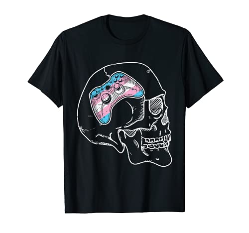 Video-Game Controller Trans-gender Pride Skull LGBT-Q Ally Camiseta