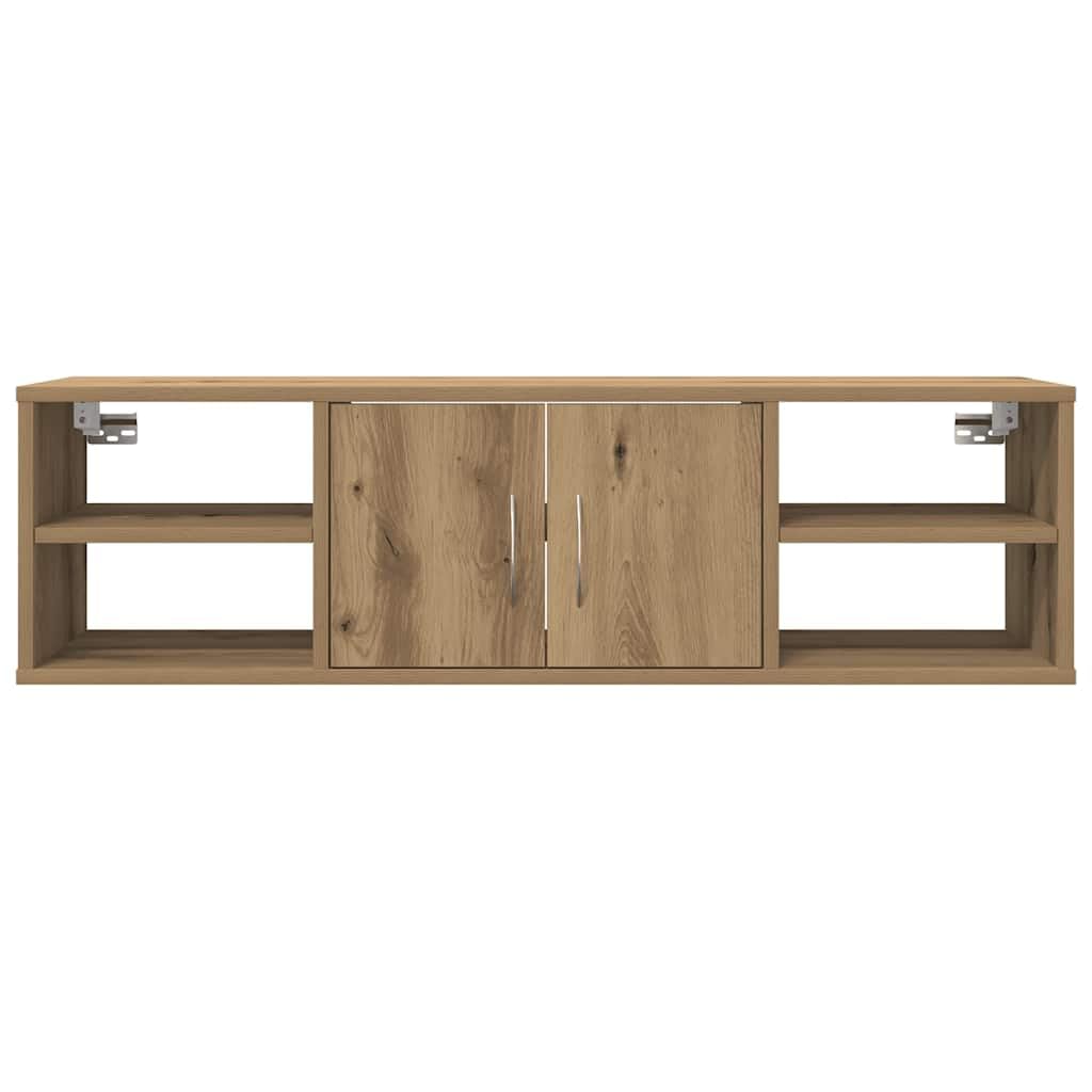Wandschrank Artisan-Eiche aus Holzwerkstoff, 101x30x29 cm, schwebendes Regal mit hoher Tragkraft (60 kg) für Küche, Bad und Wohnzimmer