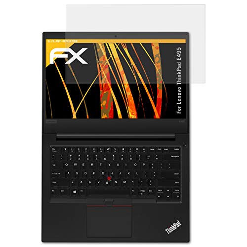 Preisvergleich Produktbild atFolix Panzerfolie kompatibel mit Lenovo ThinkPad E495 Schutzfolie, entspiegelnde und stoßdämpfende FX Folie (2X)
