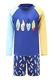 Con el sencillo árbol de coco hawaiano y los estampados digitales resistentes a la decoloración, este traje de baño de manga larga permitirá que tus hijos exploren y brillen libremente entre la multitud para mucha más diversión.