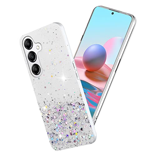 Coque silicone Samsung A15 5G souple transparente rose pailletée antichoc