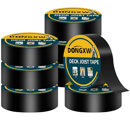 Image of Dongxw Joist Tape for Decking 2 inch x 50', 8 Rolls Butyl Deck Flashing Tape, Weather-Resistant and Waterproof, Self-Adhesive for Wood Joists, Decks, Beams, Roofs, RV Repairs