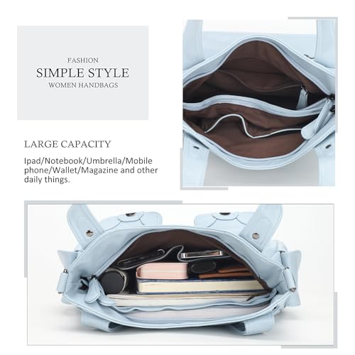 Image of KL928 Women's Large Purses Handbags PU Leather Multi-Pocket Shoulder Bag | Large