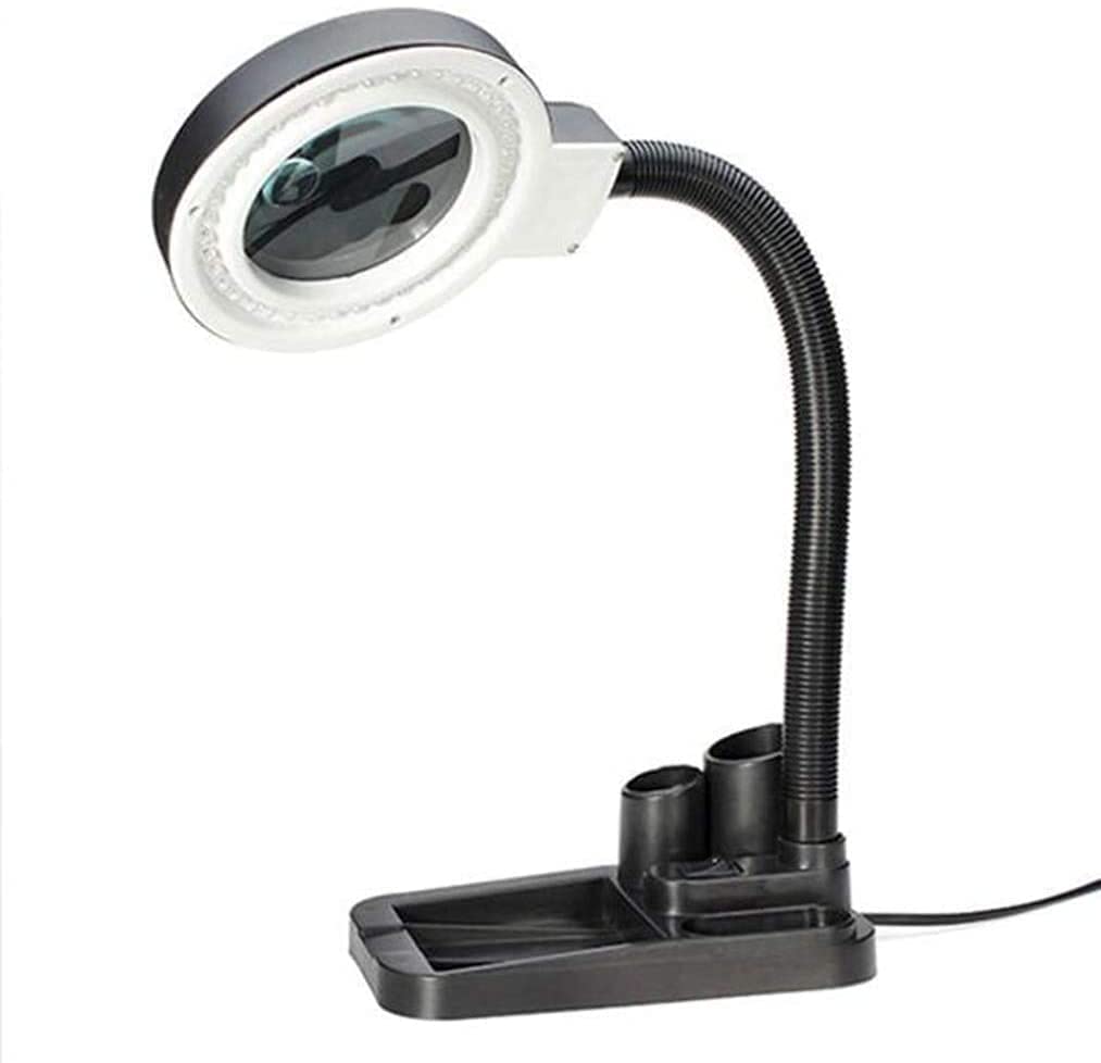 asdchZen Magnifying Glass Desktop Magnifiers With Led Light With Dust Proof Cover Magnifying Glass 5X 10X Reading Electronic Inspection Watch Repair Sewing Reading Magnifying Glass