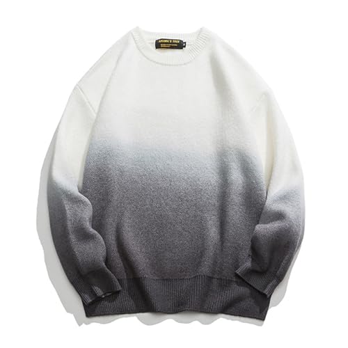 Pull dégradé pour hommes avec finitions soignées en taille L blanc