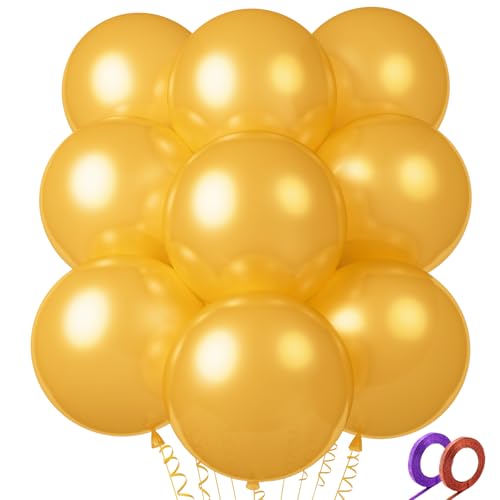 Image of 32Pcs Pearl Gold Big Balloons 18 Inch, Gold Round Large Latex Party Balloons for Birthday Wedding Decorations.