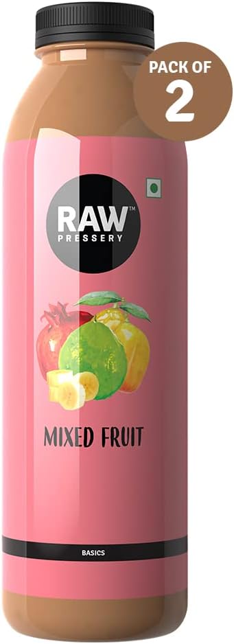 Raw Pressery Mixed Fruit Juice (2 x 1000ml) High Vitamin C & Dietary Fiber, Natural Energizer & Immunity Booster, Healthy Juice, No Added Sugar