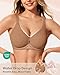 LetsJoli Wireless Pushup Bra for Women No Underwire Seamless Supportive Bralettes Fall Outfits Bra for Women 2025(Coffee,L)