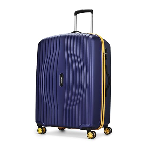 Image of Aristocrat Vortex Plus | Check-in Trolley Bag, 75 Cm, Large Hardside Luggage | 8 Wheels, Combination Lock | Polycarbonate | 3 Year International Warranty | Midnight Blue