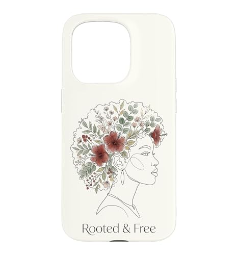 Rooted and Free Line Art �ԕ� �A�t�� ���f�B�[�X Juneteenth �X�}�z�P�[�X iPhone 15 Pro �p