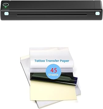 Phomemo M08F Wireless Tattoo Transfer Stencil Printer with 45 pcs Free Transfer Paper Tattoo Transfer Paper - Tattoo Printer Kit for Tattoo Artists & Tattoo Beginners