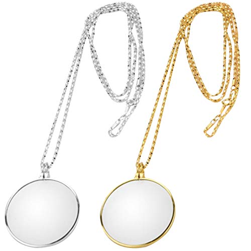 STOBOK Colar de Lupa Com 2 PeÃ§as de Lupa Com Pingente de Colar de Lupa para Festa