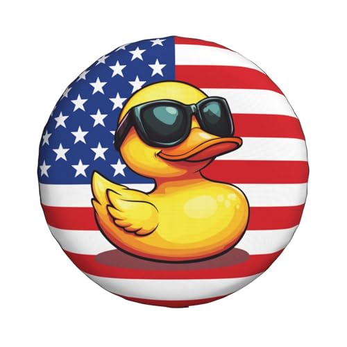 Image of Funny Duck Spare Tire Cover Weatherproof Universal Wheel Protectors Cute Duck Wheel Covers for Rv Camper Travel Trailer SUV Truck 14 Inch
