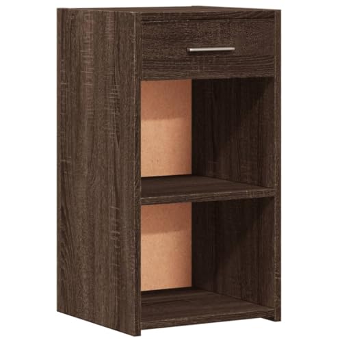 Mesitas de noche de 35 x 34 x 65 cm en madera de ingeniería color roble marrón para almacenamiento 5