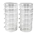 Tidy Crafts Clear Round Plastic Containers with Attached Lids -Pack of 12-2 1/2