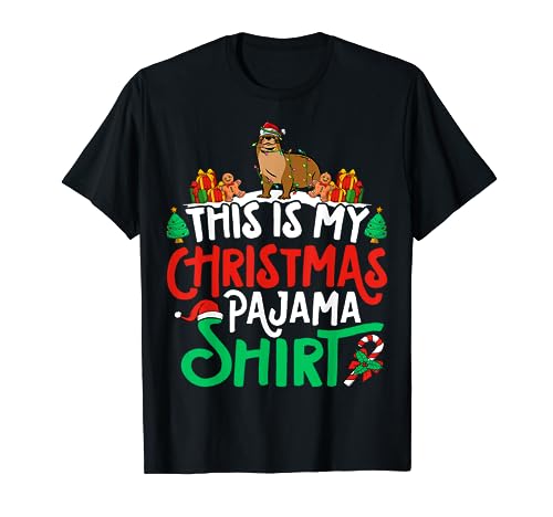 Otter Christmas Pajama Shirt - Otter Lover Xmas Camiseta