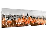 Bild aus Plexiglas, New York und orangefarbenes Design, Druck auf Acrylglas, Stadtmetropole,...