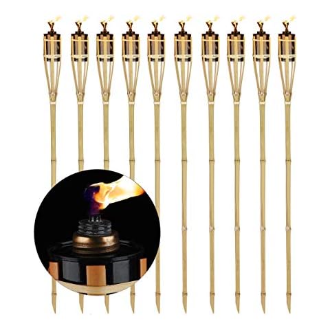 Relaxdays Set of 10 Bamboo Garden Torches Cover