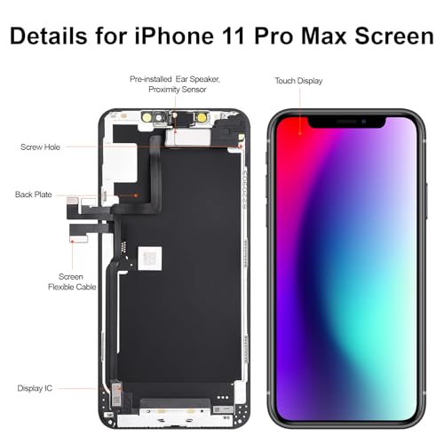 Écran pour iPhone 11 Pro Max tactile 3D bloc complet assemblé avec capteurs et outils