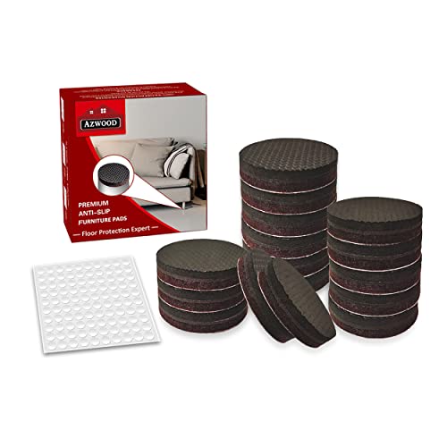 AZWOOD Antiderapant Patin Tampon Caoutchouc, 16pcs 50mm Premium Patins Antidérapants Meuble et 100pcs Transparente Pieds Adhésifs Anti-Choc Anti-Bruit Cover