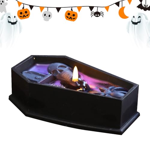 Perfumate - Vela de ataúd Halloween | Centro de mesa perfumado decoración para Halloween para cocina, escritorio, habitación, apartamento, granja, cumpleaños, mujeres, hombres, amigos