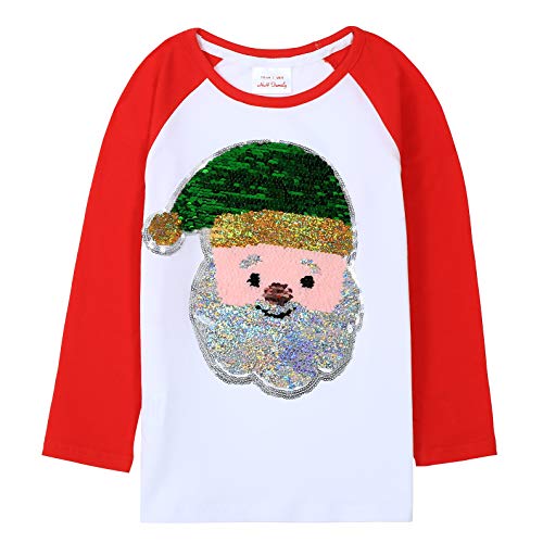 Image of Christmas Shirts for Girls and Boys Flip Sequin Santa Christmas Tree Kids T-Shirt Clothing