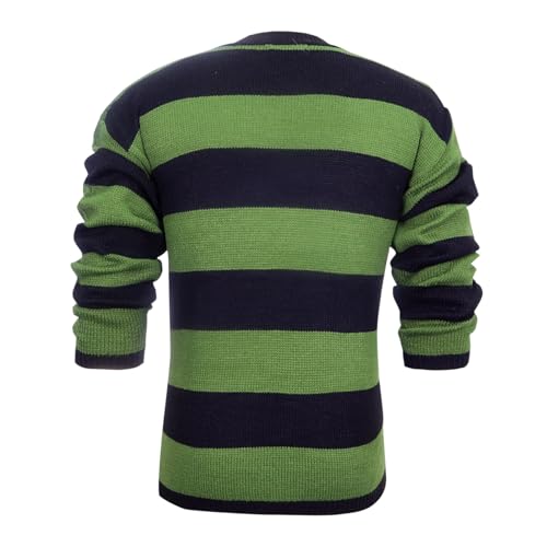 Men's Striped Sweaters Loose Fit Lightweight Sweater Long Sleeve Round Neck Knitted Pullover Tops3