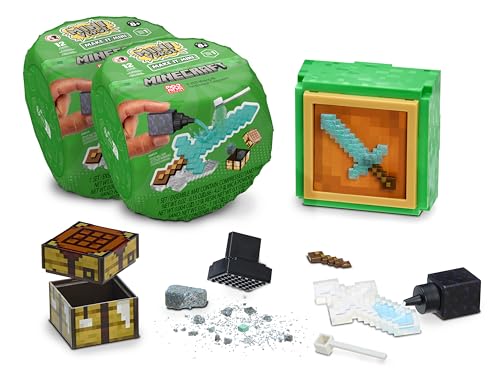 MGA's Miniverse Make It Mini Minecraft (2 Pack)- MGA's Miniverse, Crafting, Mining, Pixel, Tools, Animals, Blind Packaging, DIY, NOT Edible,...