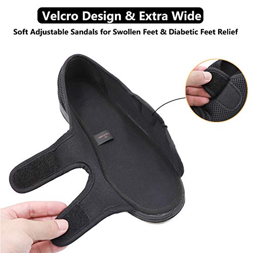 Woman Diabetic Shoes, Extra Wide Width Open Toe Sandals, Adjustable Arthritis Edema Slippers for Elderly Women2