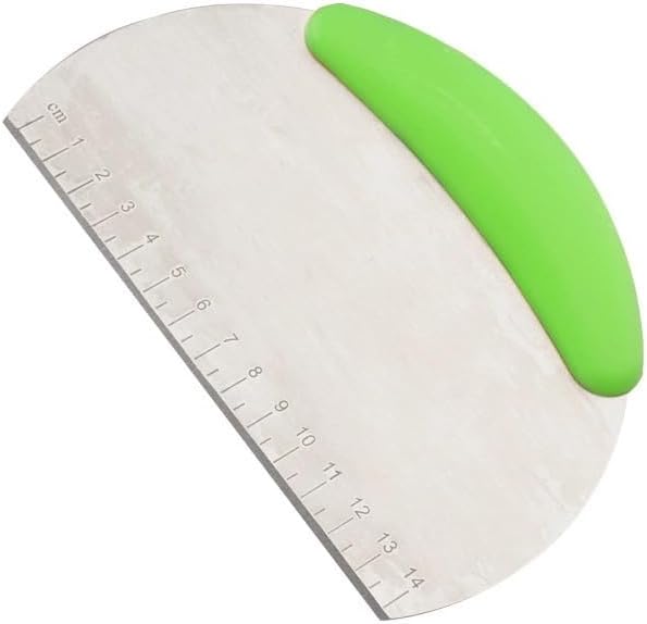 Dough Cutter for Bread and Pizza Dough - Stainless Steel Metal Frying Pan Scraper Cutter