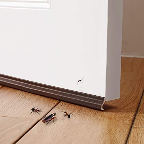 MOPMS Draft Stopper Sweep, Door Weatherproofing Stripping, Window Seal Strip Self-adhisive Soundproof Seal Strip Cuttable Window Weather Stripping, Length 2M/78.7'' - Brown