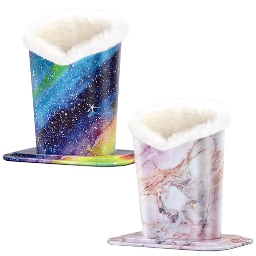 Image of 2 Pcs a Set, Plush Lined Eyeglasses Holder Stand Case Protective Glasses Case for Desks