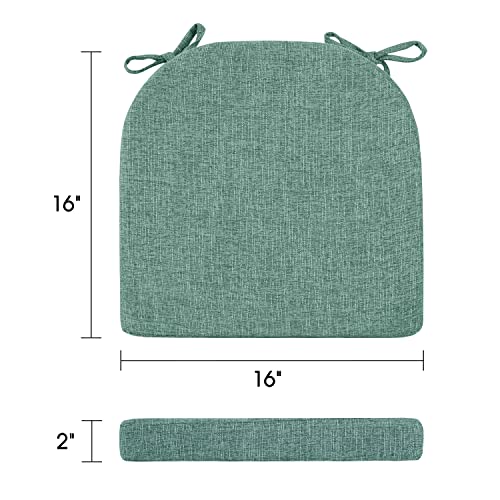 Basic Beyond Chair Cushions For Dining Chairs 4 Pack, Memory Foam Chair Cushion With Ties And Non Slip Backing, 16 X 16 Inches Chair Pads For Dining Chairs(Green) #TOP2
