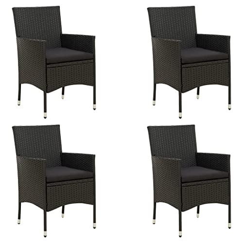 Chaises de jardin en polyrotin confortables pour repas sur le balcon - 2