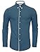 TAM WARE Mens Classic Slim Fit Contrast Inner Long Sleeve Dress Shirts TWNMS314-1-337S-BLUE-US M