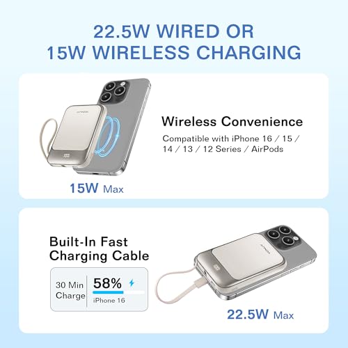 Magnetic Power Bank 10000mAh, Wireless Portable Charger - image 2