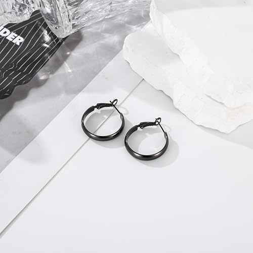 Image of Gacimy Gold Hoop Earrings for Women with 925 Sterling Silver Post | Hypoallergenic Lightweight Thick Hoops Earrings for Women Trendy Jewelry Gift