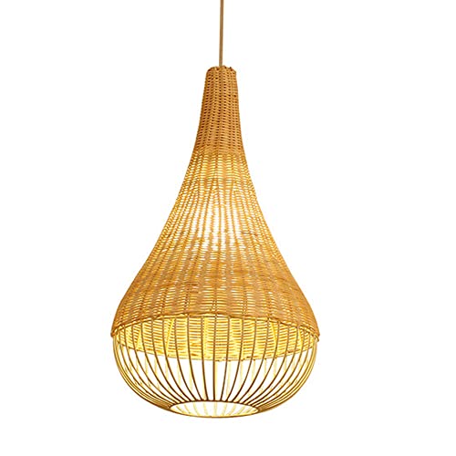 Lustre en rotin tressé main suspension bohème chic pour salon