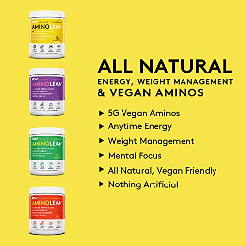 RSP Vegan AminoLean – Pré-treino totalmente natural com BCAAs veganos, AminoEnergy, Gerenciamento de