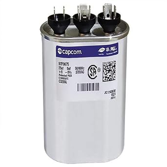 P291-2553 - 25 + 5 uF MFD x 370 VAC CBB65 Replacement Dual Capacitor Oval # C3255L / 97F9675